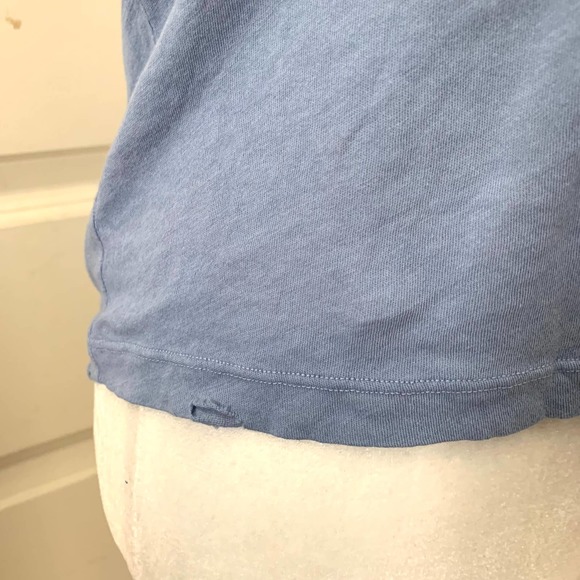 3/$15 NEW Marika Distressed V-neck 100% Cotton Tee Light Blue - Picture 4 of 8